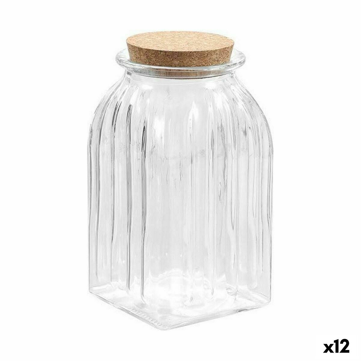 Jar La Mediterránea Striped 1,4 L Glass (12 Units)